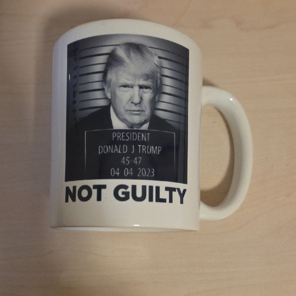 White Cup - Not Guilty - Donald J Trump 45-47 04/04/2023 - 2024 Campaign